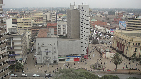 Näkymä Hotelli Hilton Nairobin ikkunasta.